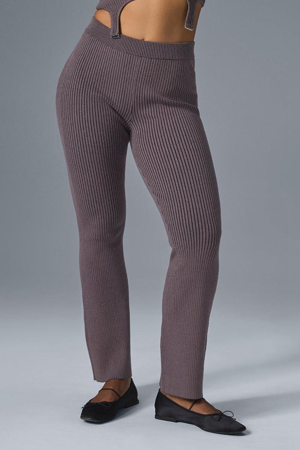 Raisinette / Black Women Alo Yoga Denim Knit High-Waist Flare Pant | Australia  35981-OKGS