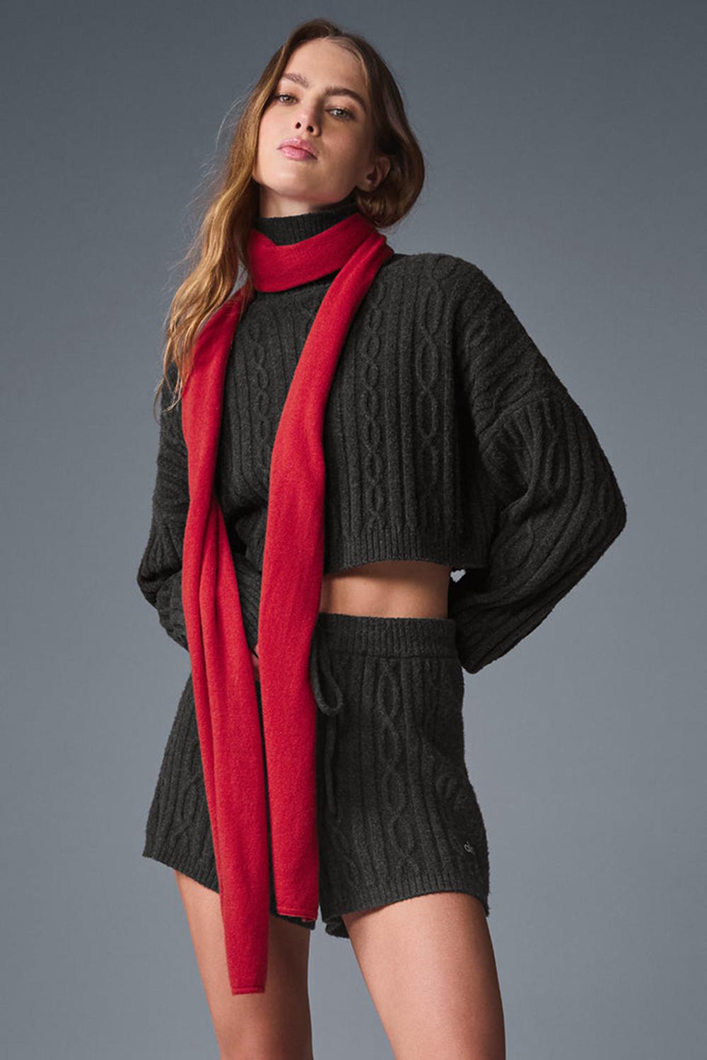 Red Ribbon Men Alo Yoga Cashmere Light Frosted Scarf | Australia  79165-DVNL