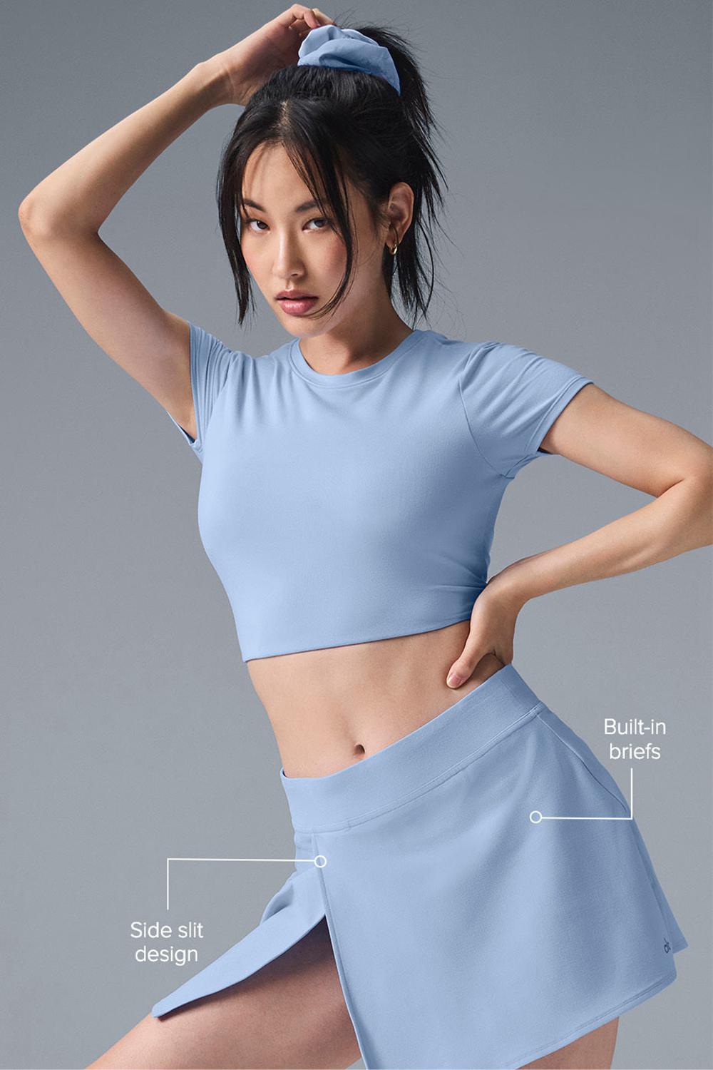 Seashell Blue Women Alo Yoga Alosoft Backspin Skirt | Australia  96721-NYZW