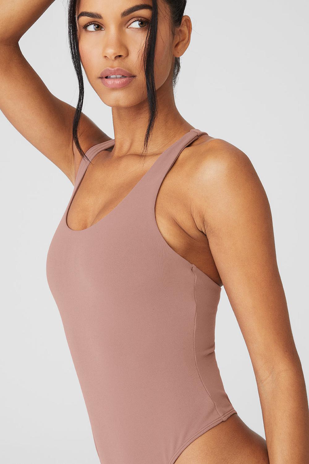 Smoky Quartz Women Alo Yoga Sleek Back Bodysuit | Australia  72481-NBTH