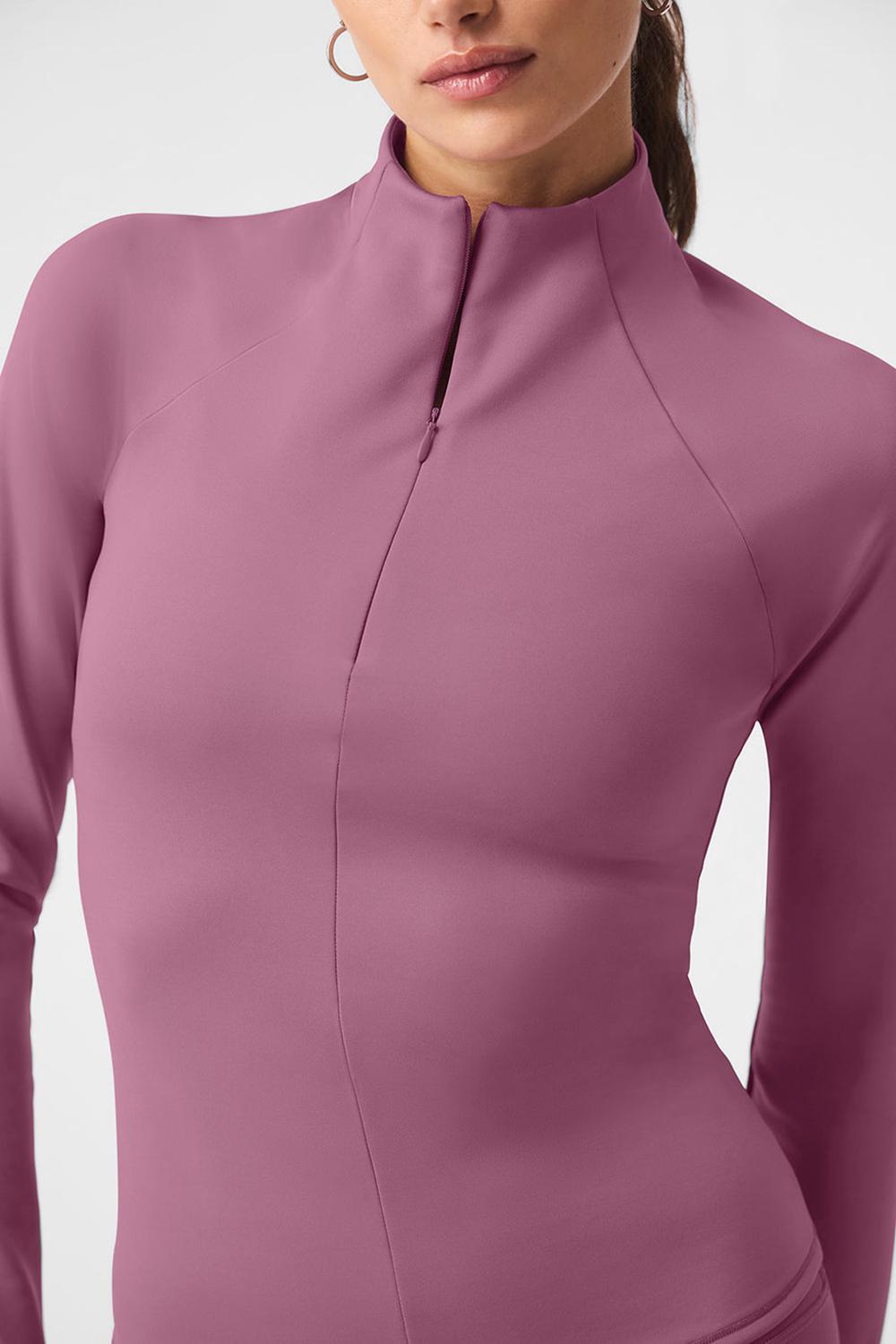Soft Mulberry Women Alo Yoga Airlift Winter Warm 1/4 Zip Long Sleeve | Australia  27986-DSMO