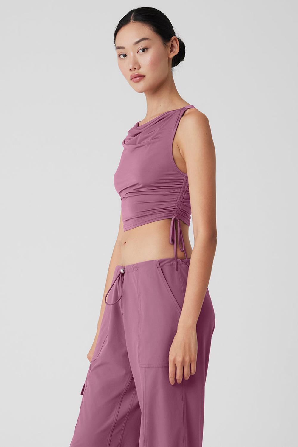 Soft Mulberry Women Alo Yoga Standout Cropped Tank | Australia  32501-WTAN