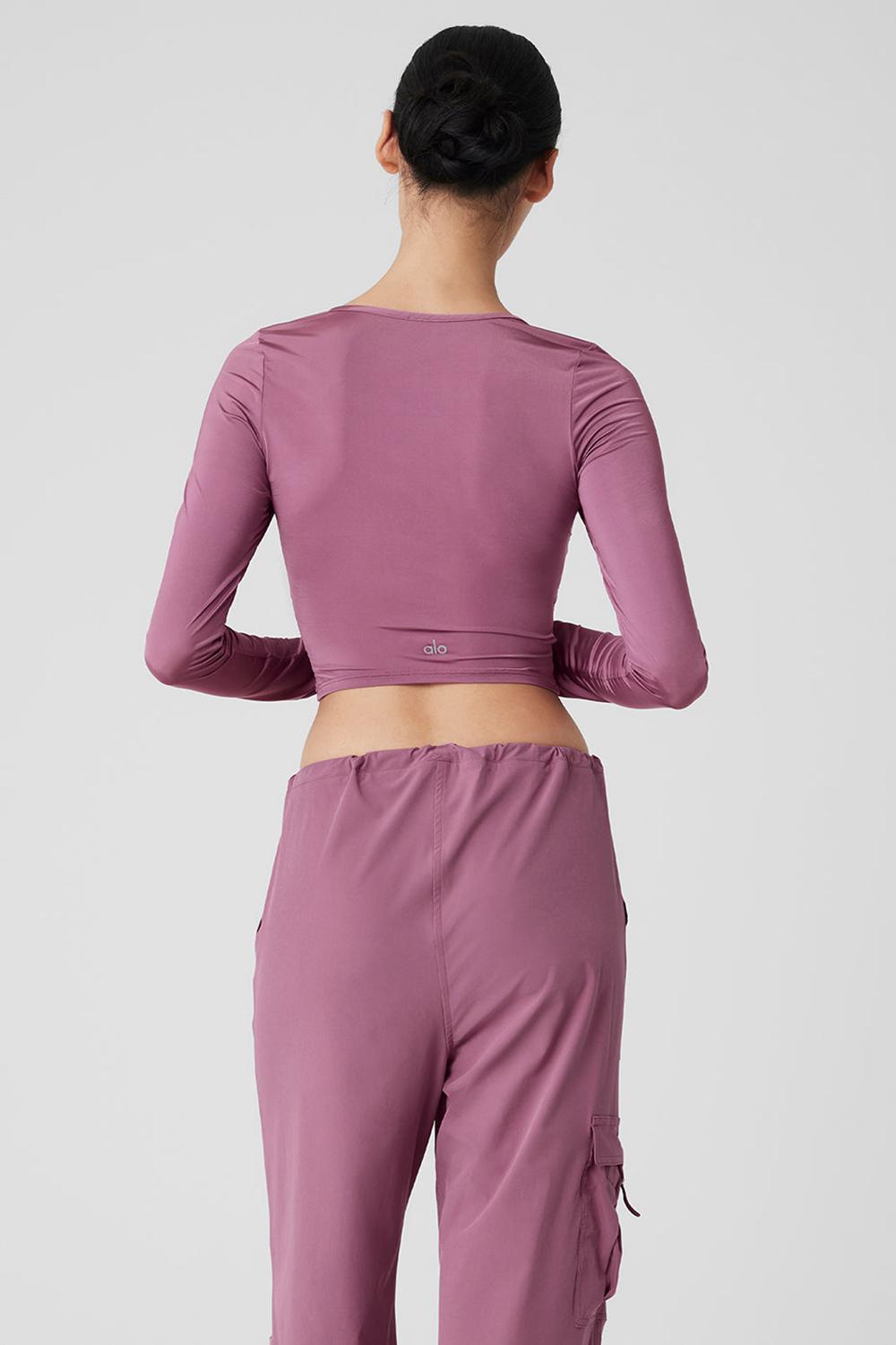 Soft Mulberry Women Alo Yoga Standout Long Sleeve | Australia  43589-EOSQ