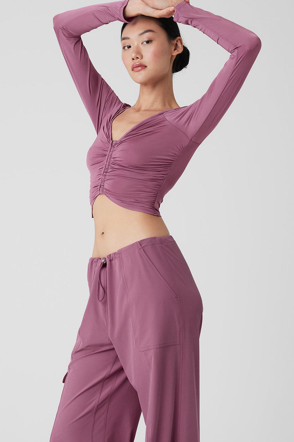 Soft Mulberry Women Alo Yoga Standout Long Sleeve | Australia  43589-EOSQ