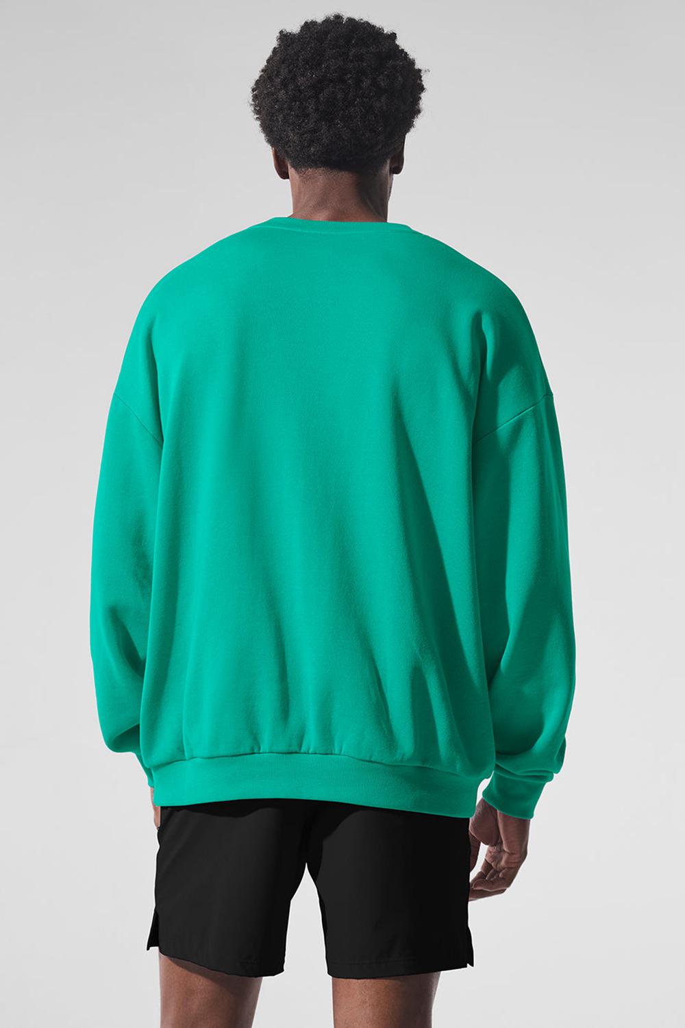 Spruce Green Men Alo Yoga Accolade Crew Neck Pullover | Australia  94160-USTV