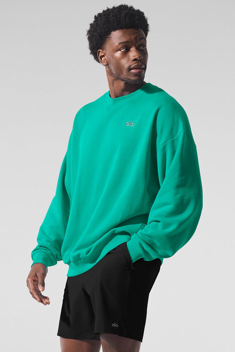 Spruce Green Men Alo Yoga Accolade Crew Neck Pullover | Australia  94160-USTV