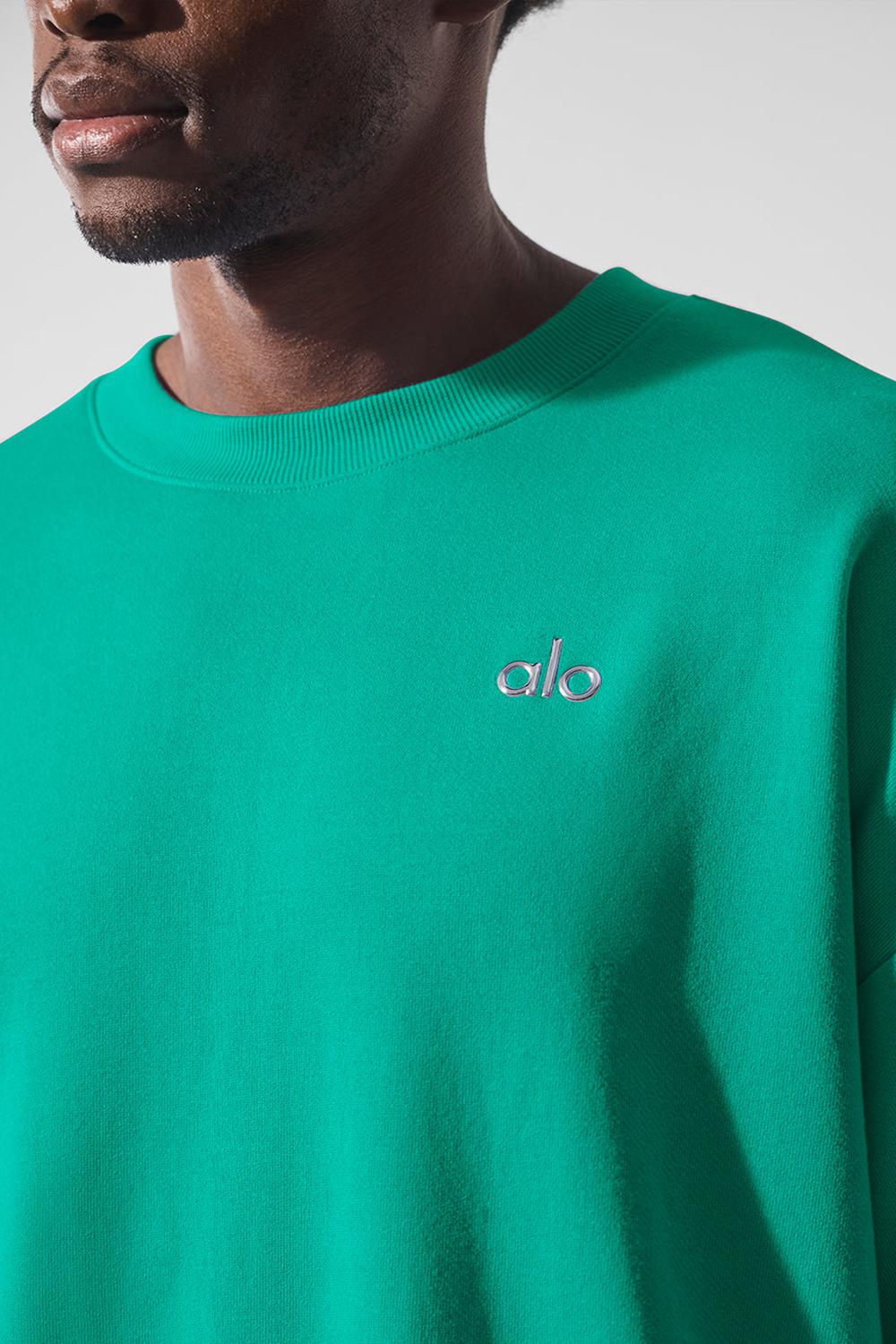 Spruce Green Men Alo Yoga Accolade Crew Neck Pullover | Australia  94160-USTV