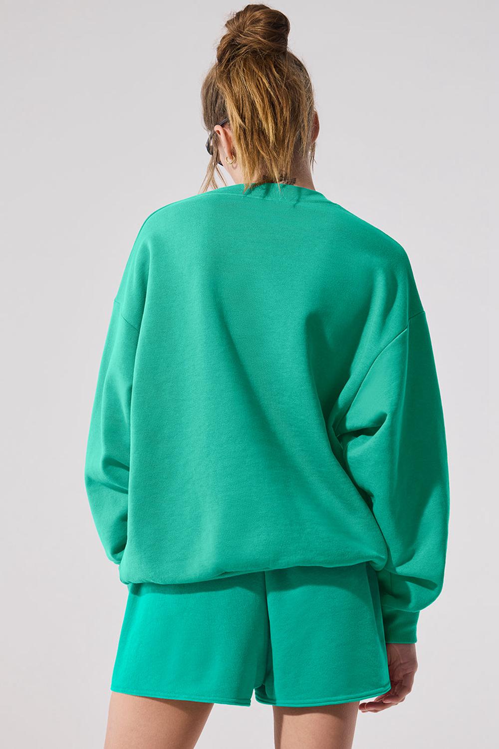Spruce Green Women Alo Yoga Accolade Crew Neck Pullover | Australia  35496-VILP
