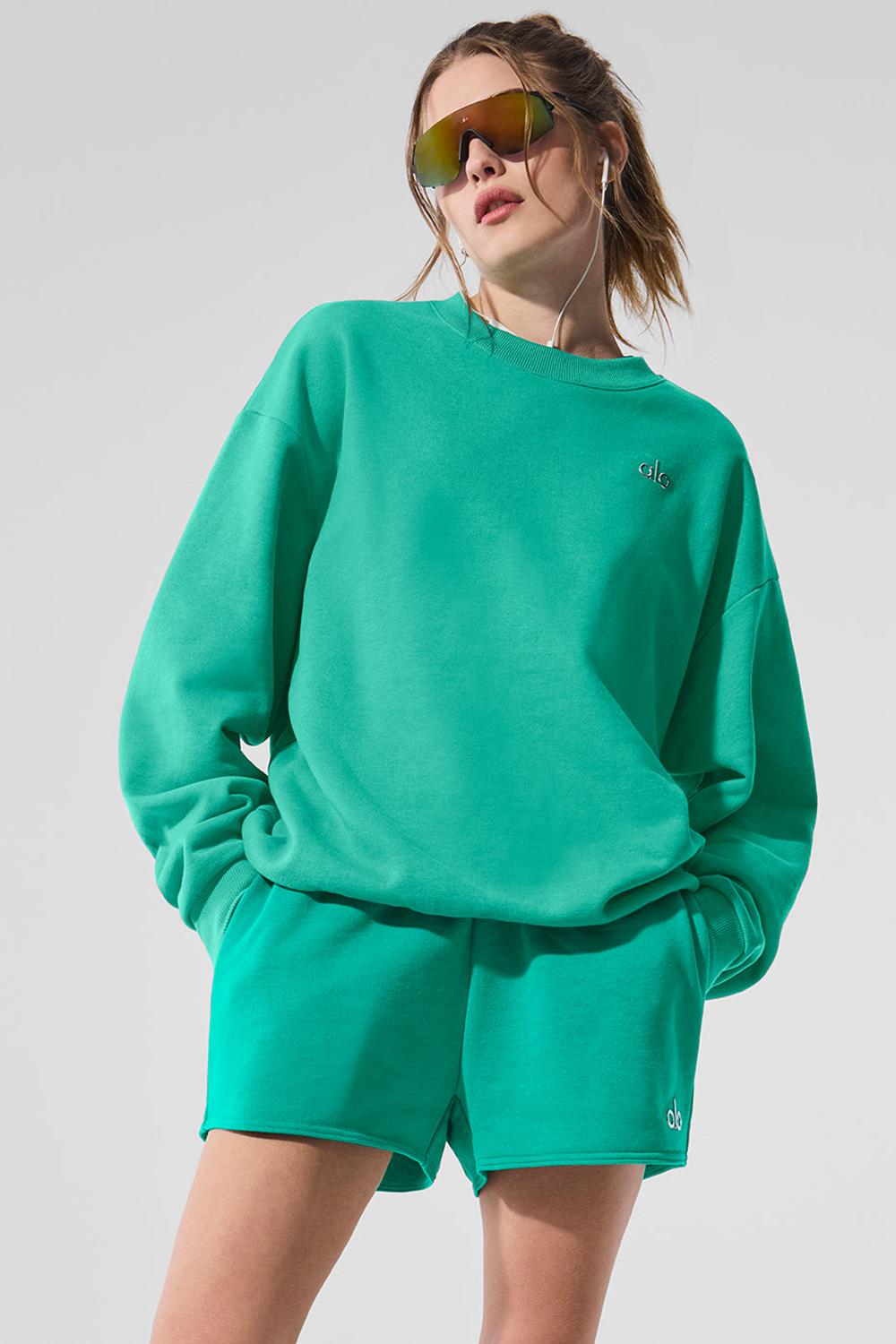 Spruce Green Women Alo Yoga Accolade Crew Neck Pullover | Australia  35496-VILP