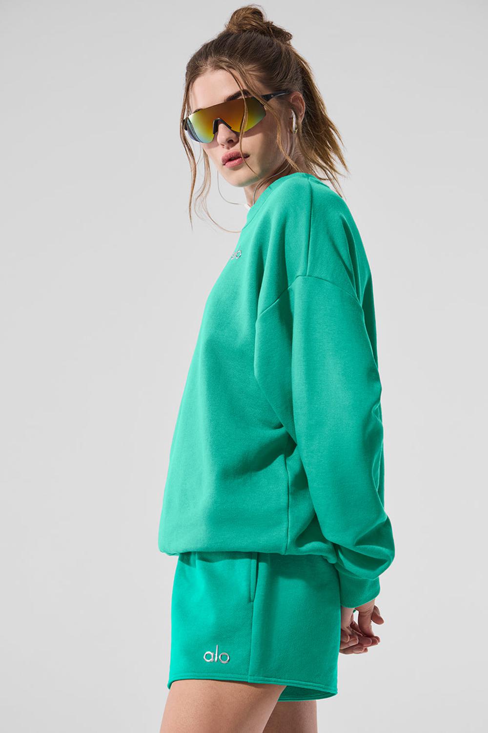 Spruce Green Women Alo Yoga Accolade Crew Neck Pullover | Australia  35496-VILP