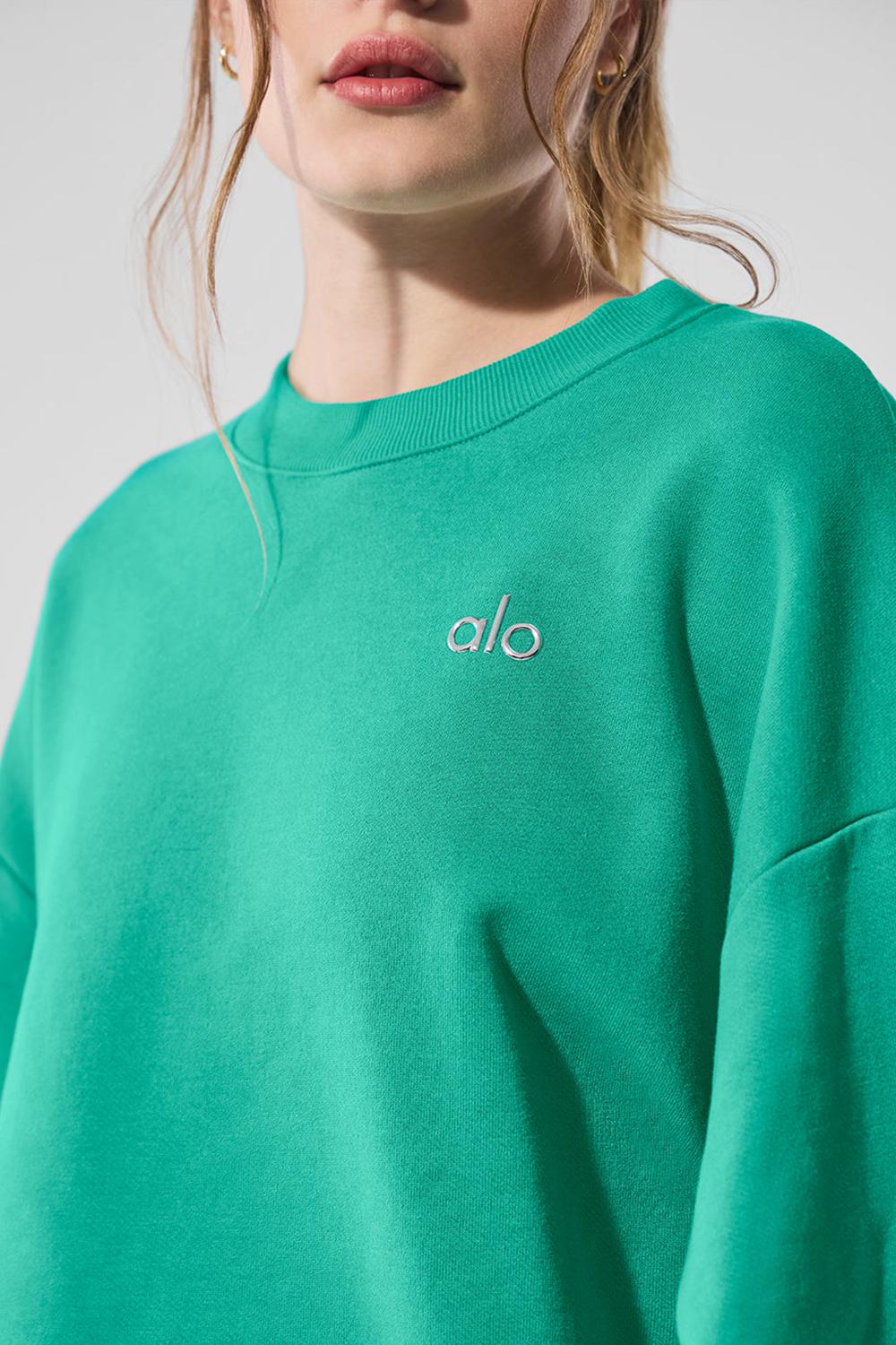 Spruce Green Women Alo Yoga Accolade Crew Neck Pullover | Australia  35496-VILP