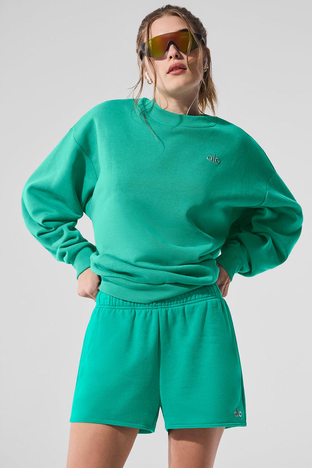Spruce Green Women Alo Yoga Accolade Crew Neck Pullover | Australia  35496-VILP