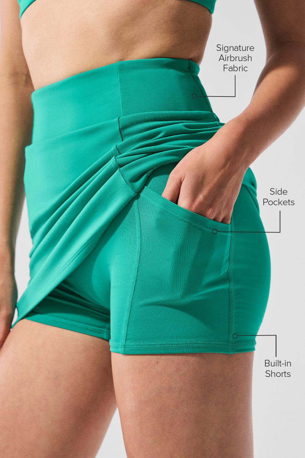Spruce Green Women Alo Yoga Airbrush High-Waist Good Form Tennis Skirt | Australia  03958-JSOK
