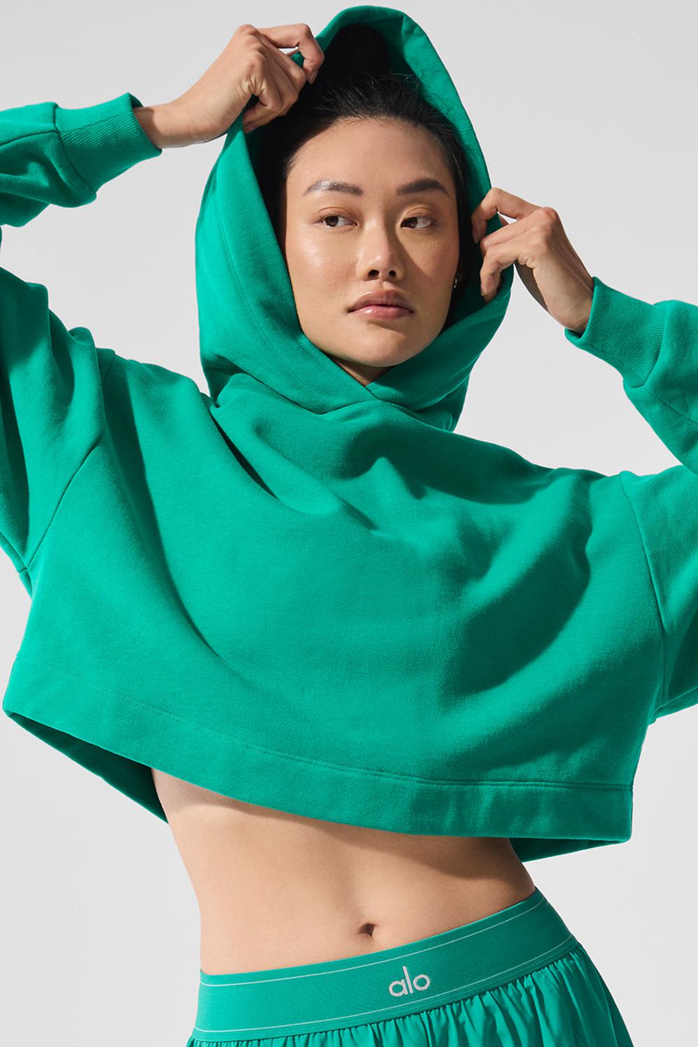 Spruce Green Women Alo Yoga Bae Hoodie | Australia  84029-LVKA