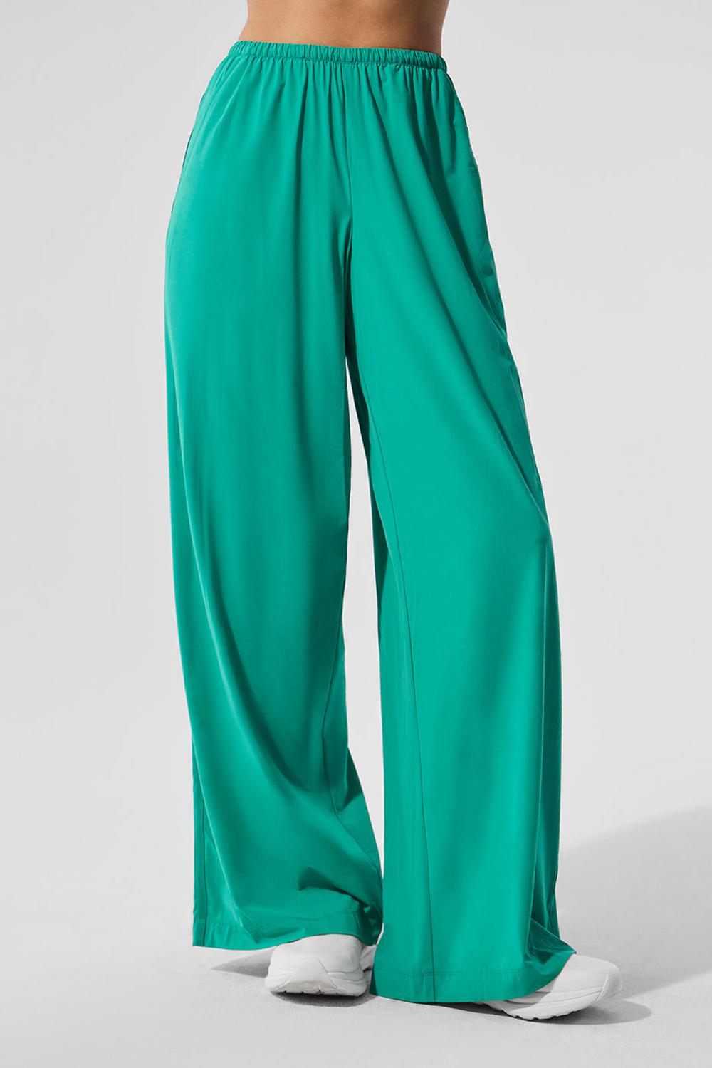 Spruce Green Women Alo Yoga Breezy Wide Leg Pant | Australia  49873-HMCT
