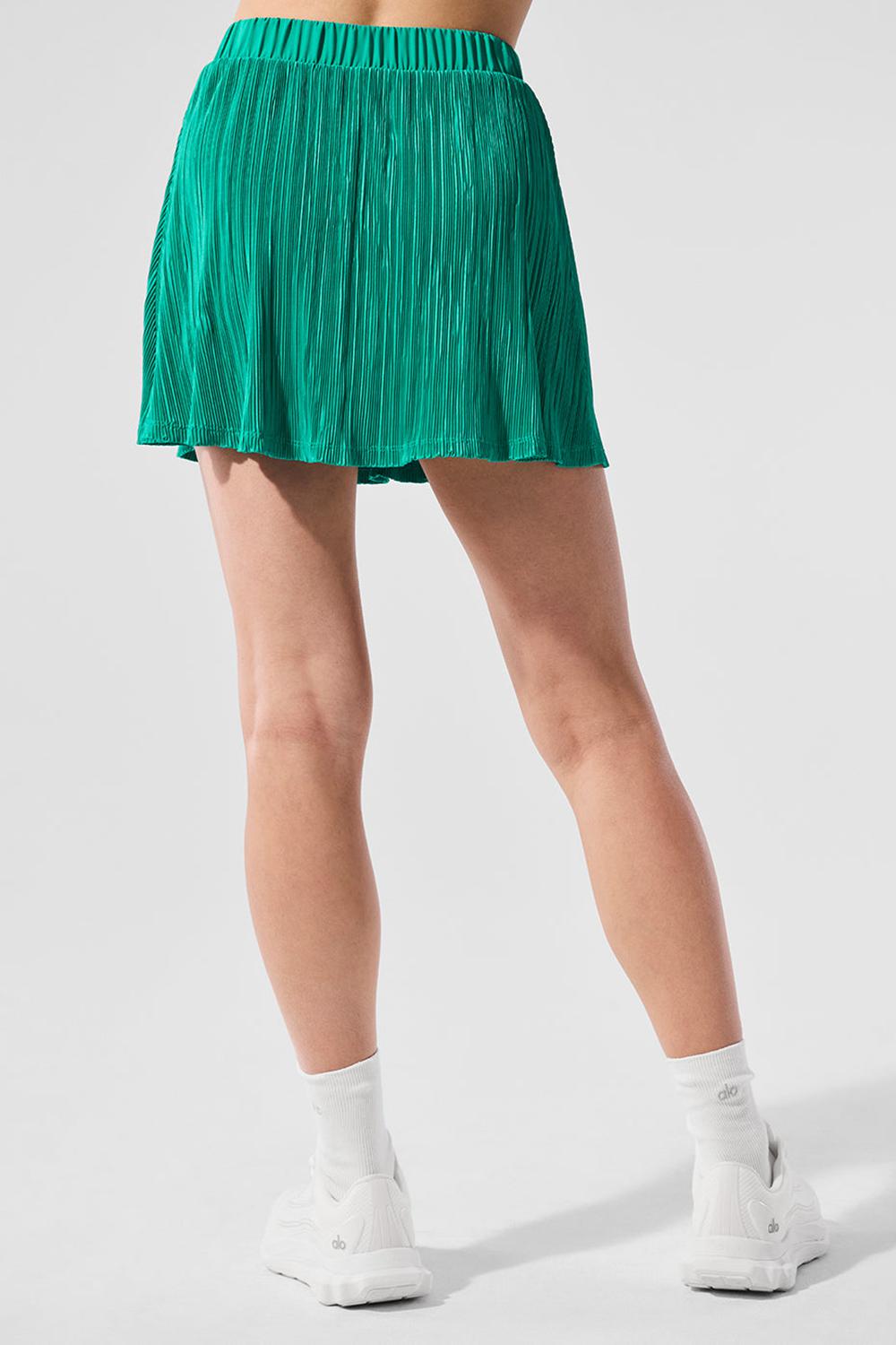 Spruce Green Women Alo Yoga Micro Plisse Tennis Skirt | Australia  39271-NARY