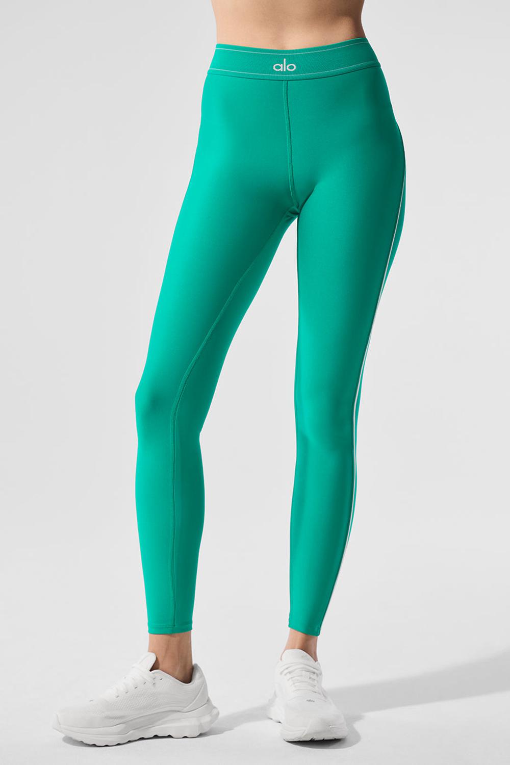Spruce Green / White Women Alo Yoga Airlift High-Waist Suit Up Legging | Australia  74106-TYSE