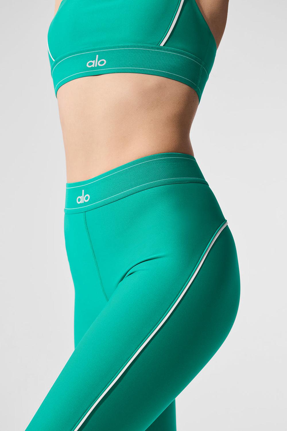 Spruce Green / White Women Alo Yoga Airlift High-Waist Suit Up Legging | Australia  74106-TYSE