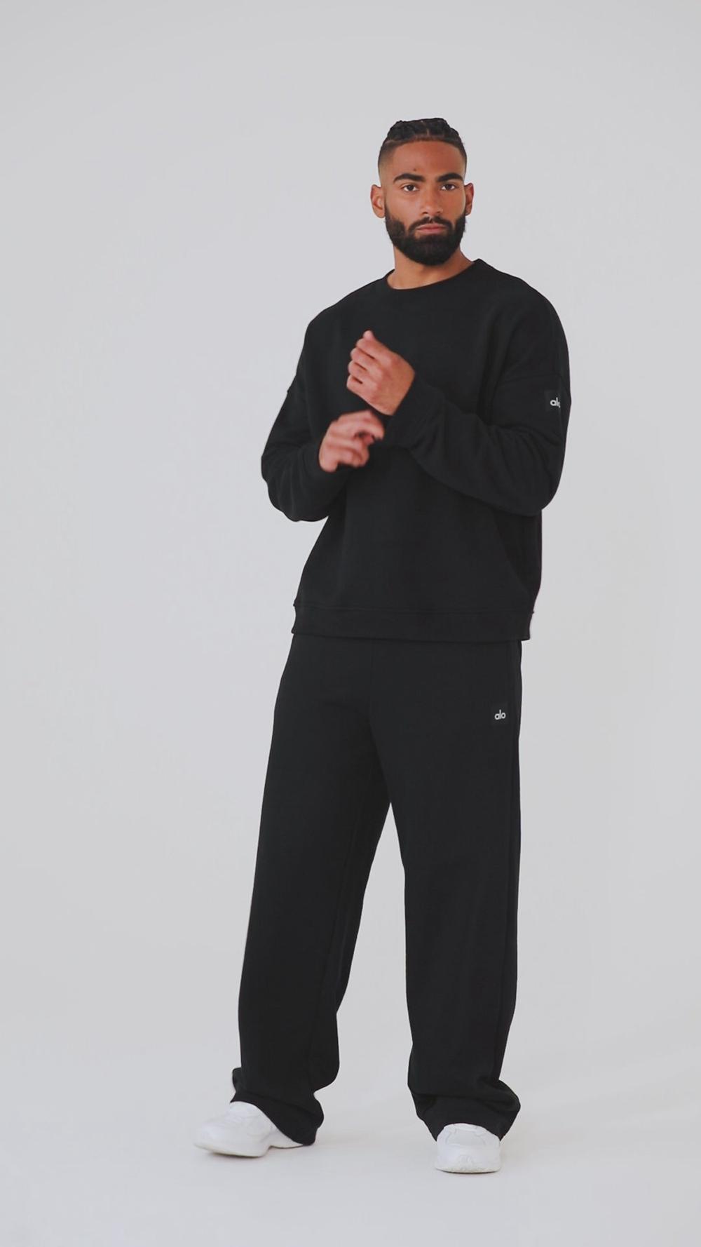 Stealth Green Men Alo Yoga Renown Heavy Weight Crew Neck Pullover | Australia  01492-JORN