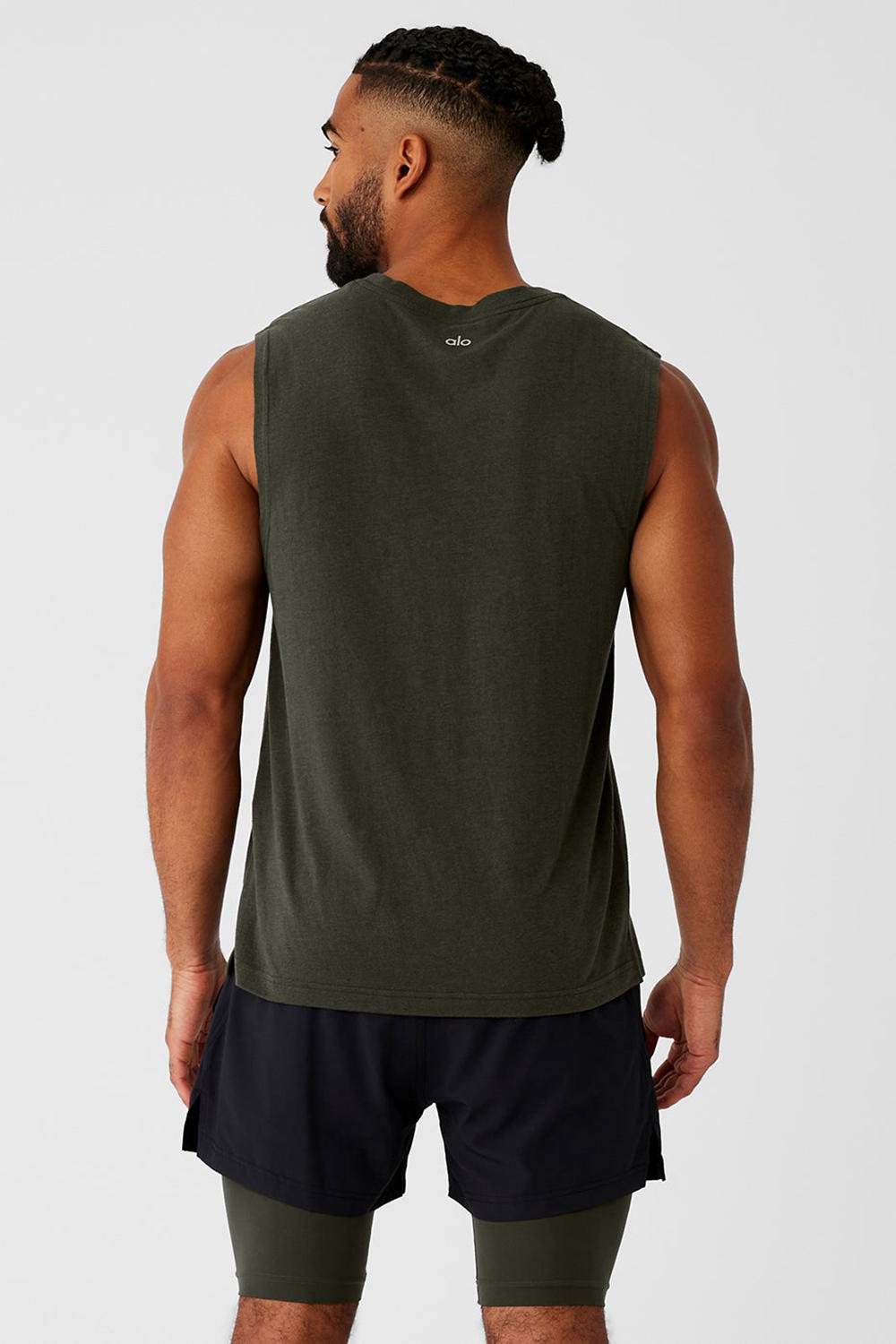 Stealth Green Men Alo Yoga The Triumph Muscle Tank | Australia  09361-PIQJ