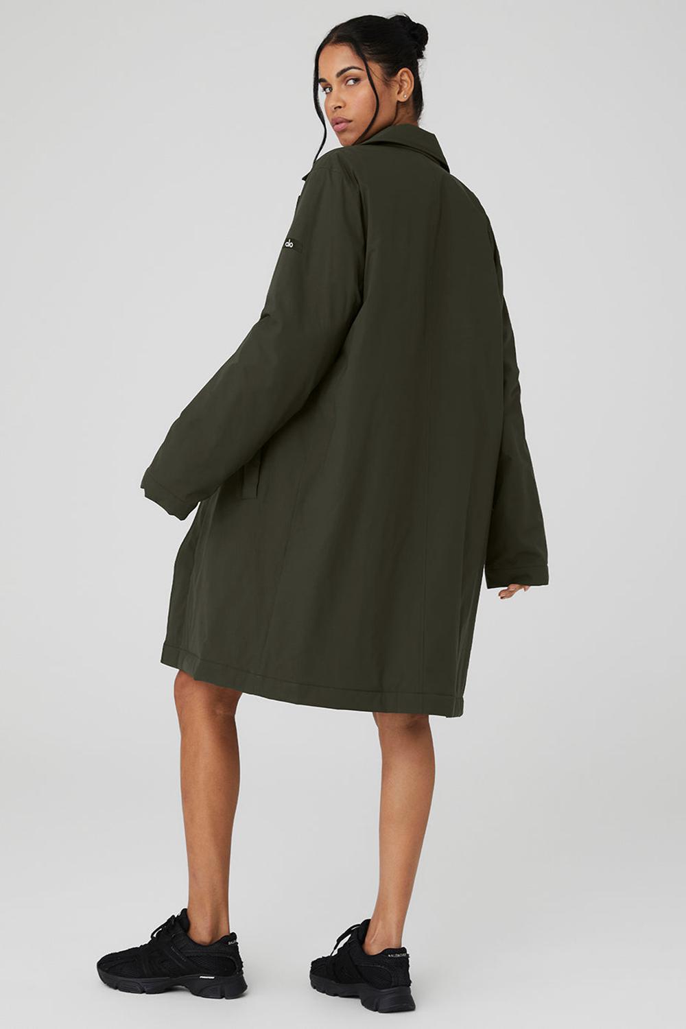 Stealth Green Women Alo Yoga Signature Overcoat | Australia  93081-SXLD