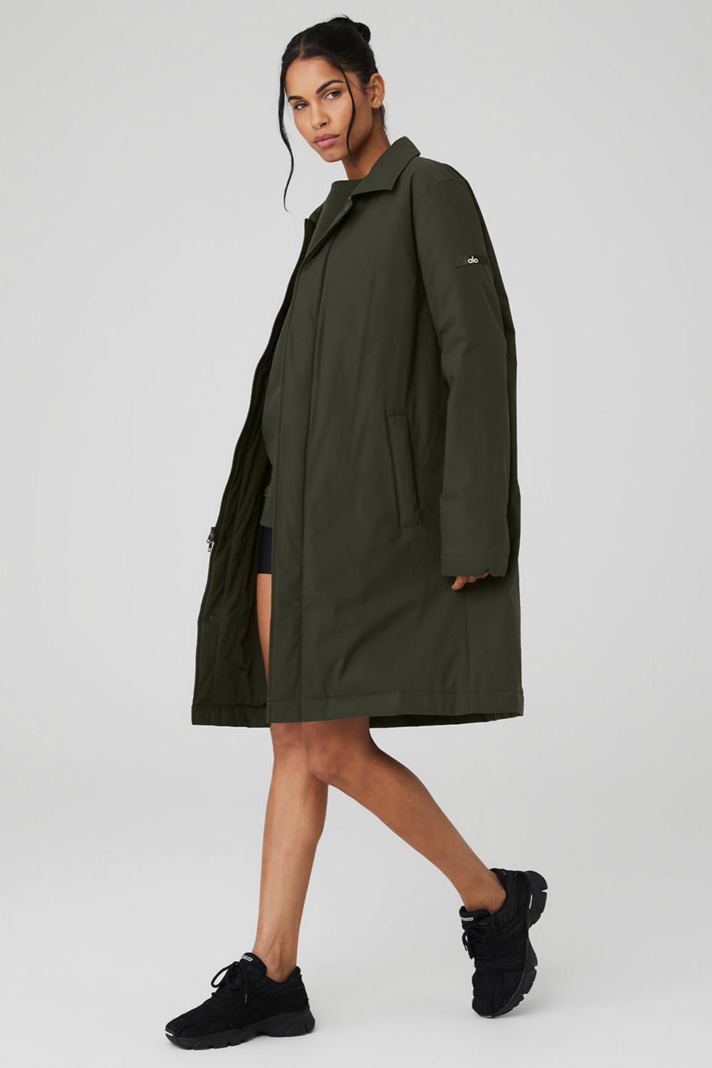 Stealth Green Women Alo Yoga Signature Overcoat | Australia  93081-SXLD