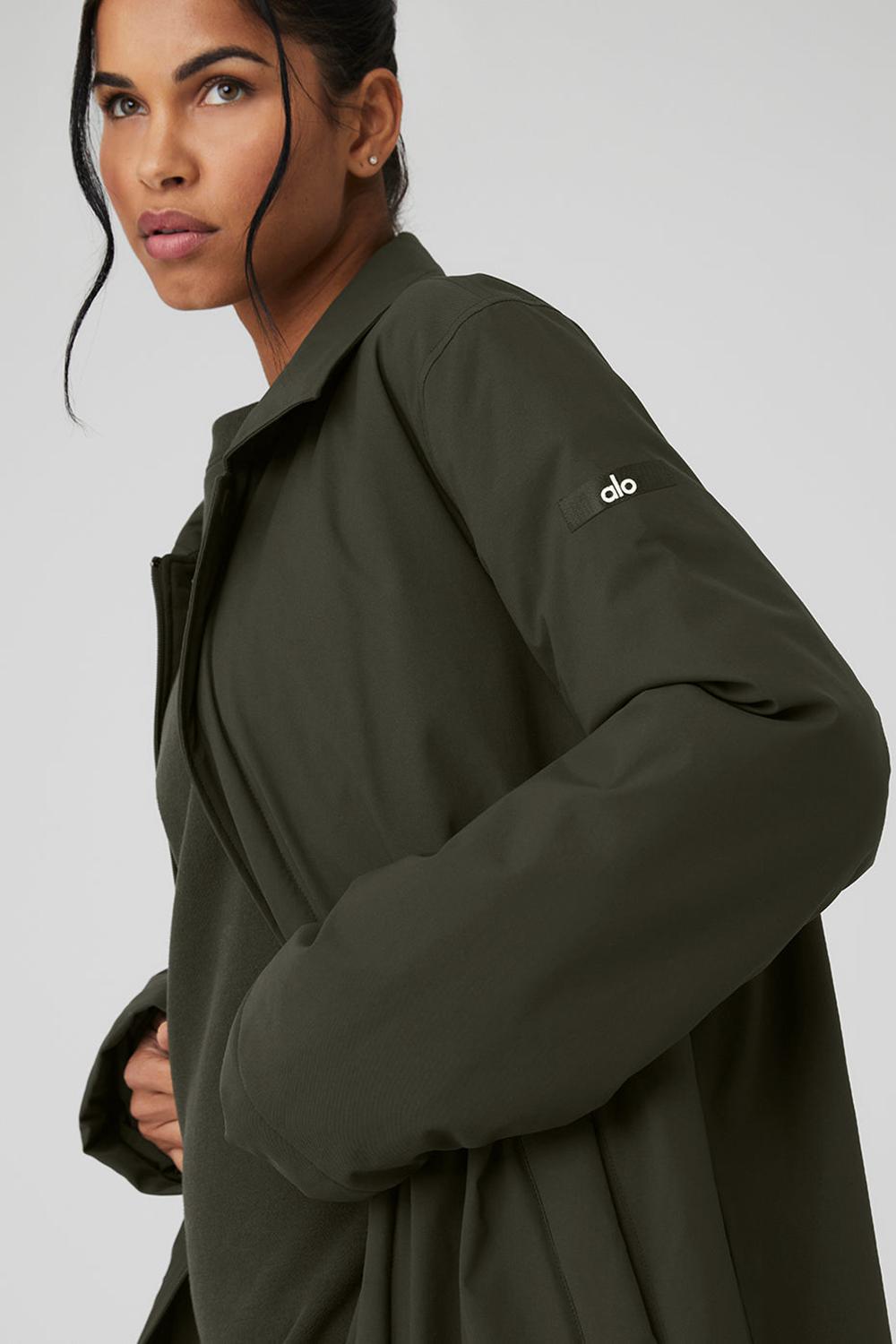 Stealth Green Women Alo Yoga Signature Overcoat | Australia  93081-SXLD