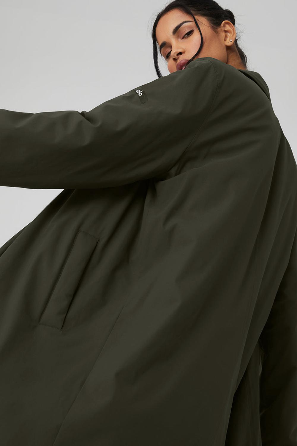 Stealth Green Women Alo Yoga Signature Overcoat | Australia  93081-SXLD