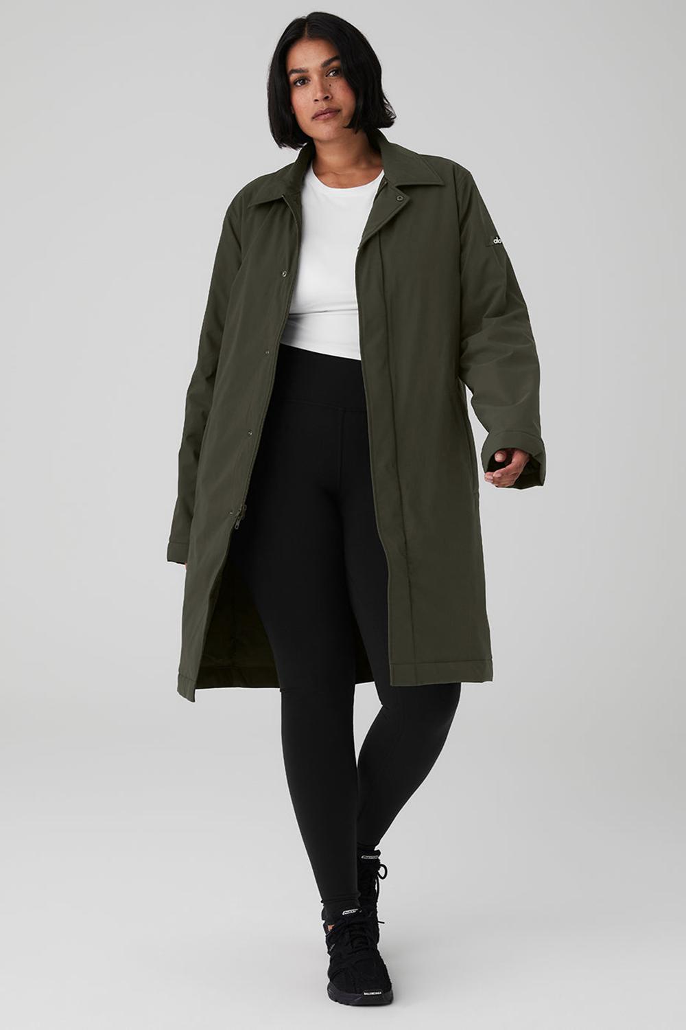 Stealth Green Women Alo Yoga Signature Overcoat | Australia  93081-SXLD