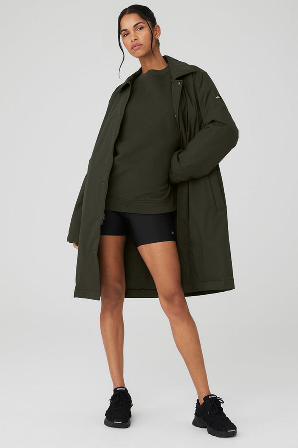 Stealth Green Women Alo Yoga Signature Overcoat | Australia  93081-SXLD