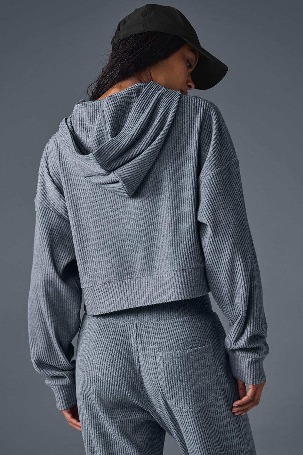 Steel Grey Heather Women Alo Yoga Muse Hoodie | Australia  74963-UHCO
