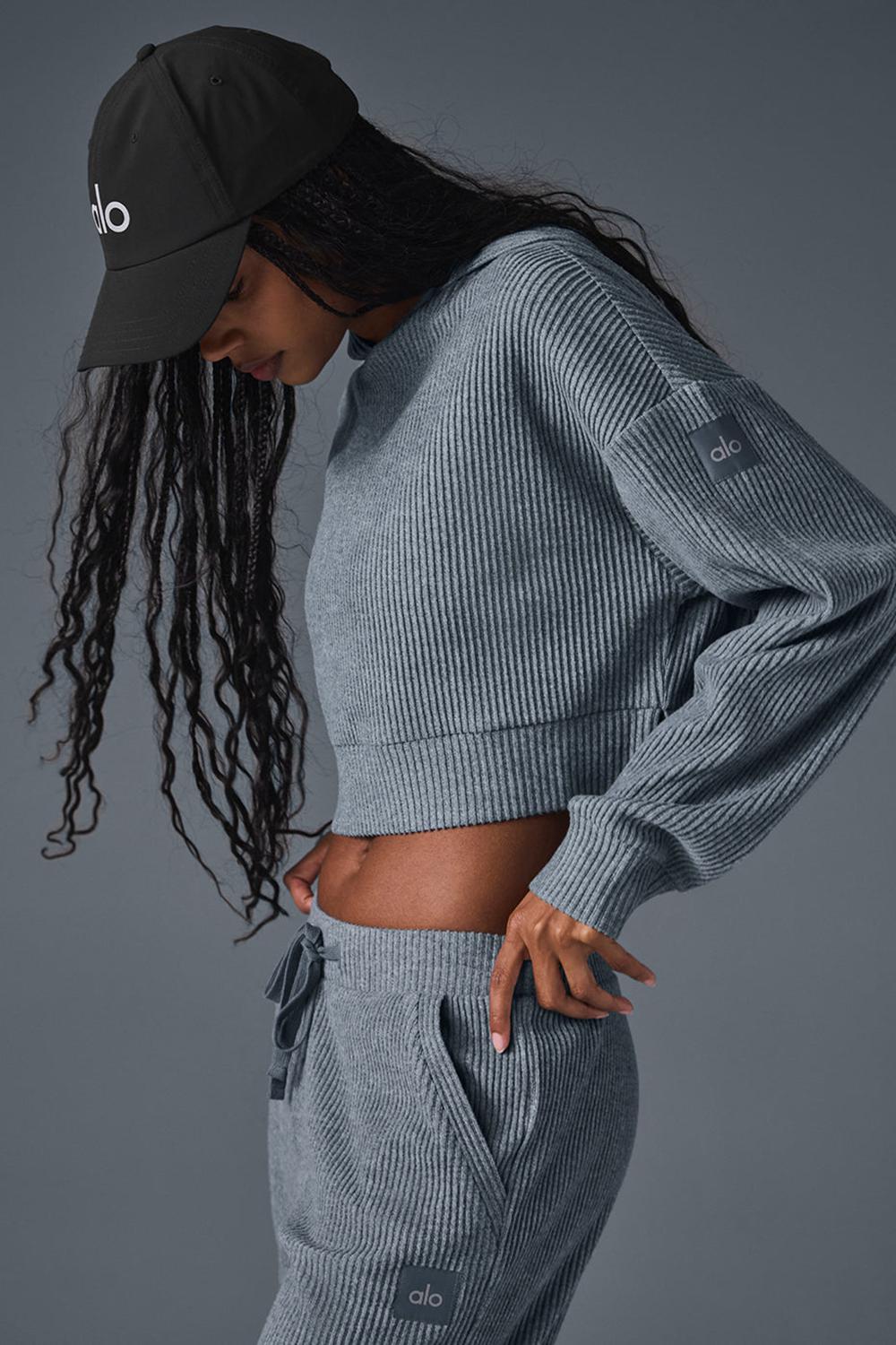 Steel Grey Heather Women Alo Yoga Muse Hoodie | Australia  74963-UHCO