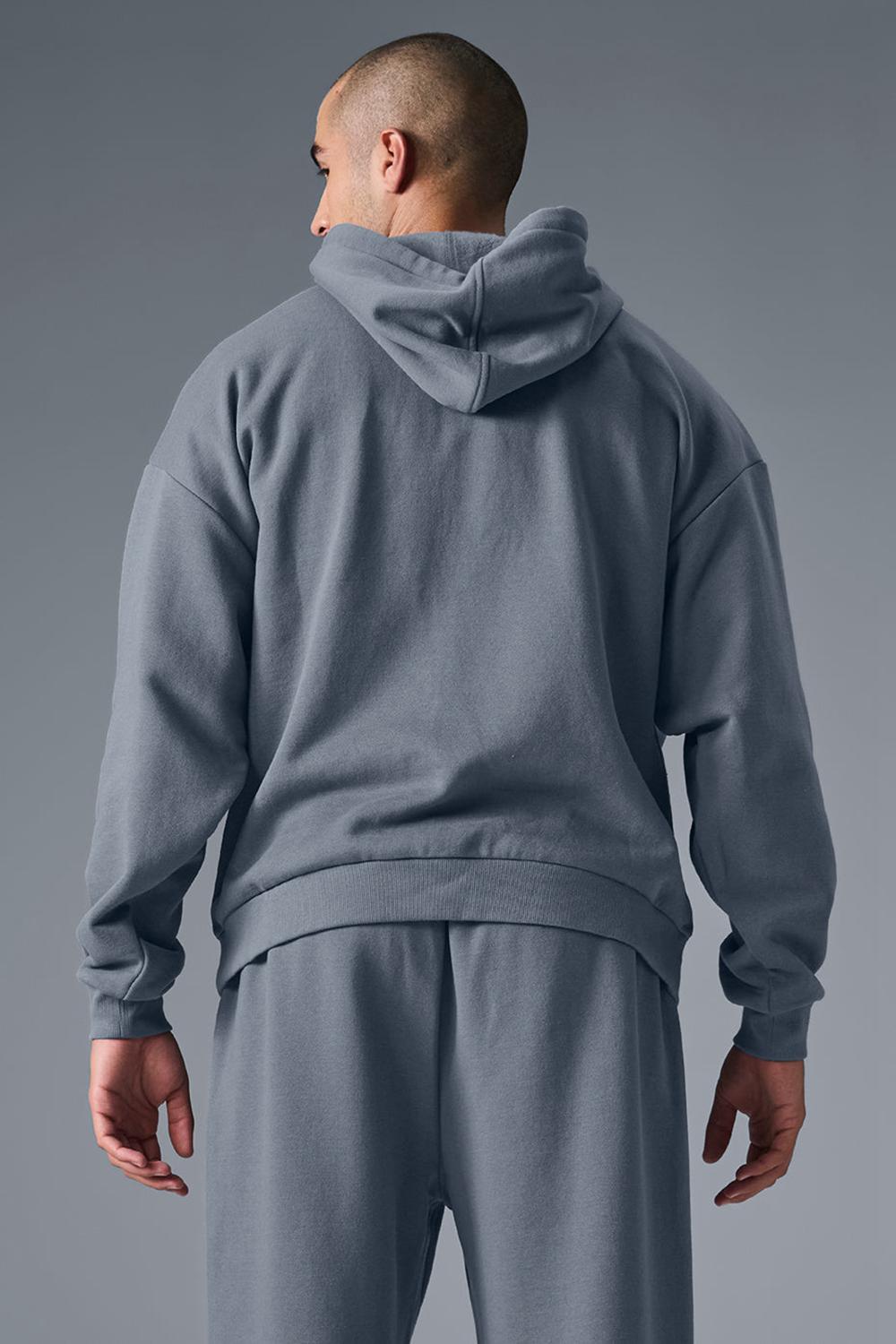 Steel Grey Men Alo Yoga Accolade Hoodie | Australia  38416-OYAZ