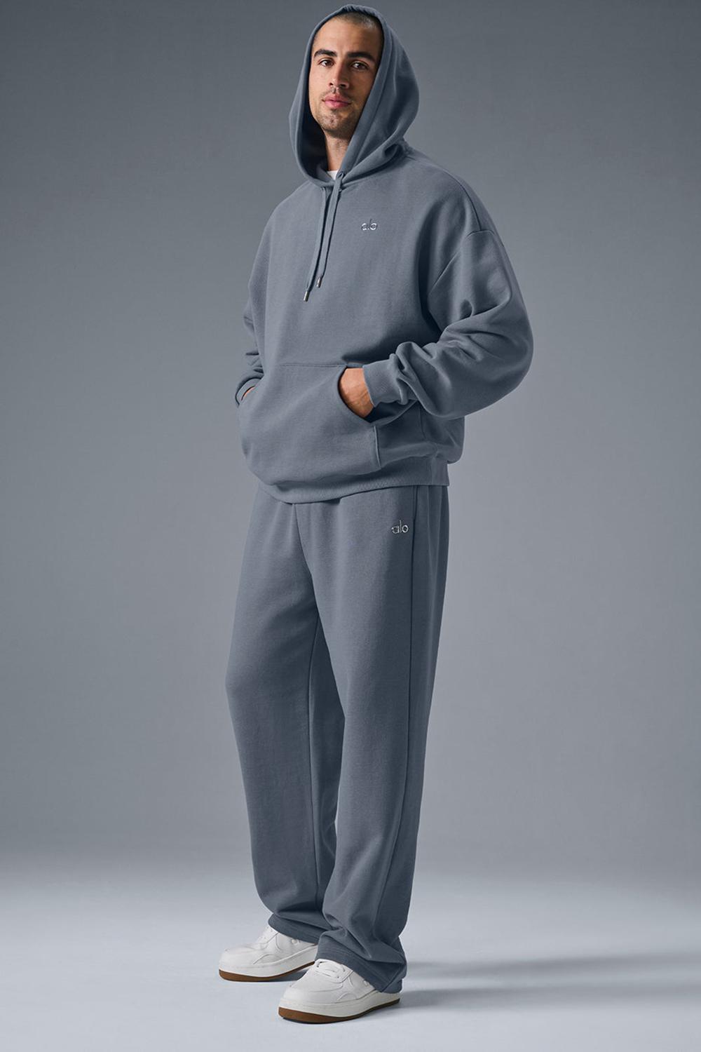 Steel Grey Men Alo Yoga Accolade Hoodie | Australia  38416-OYAZ