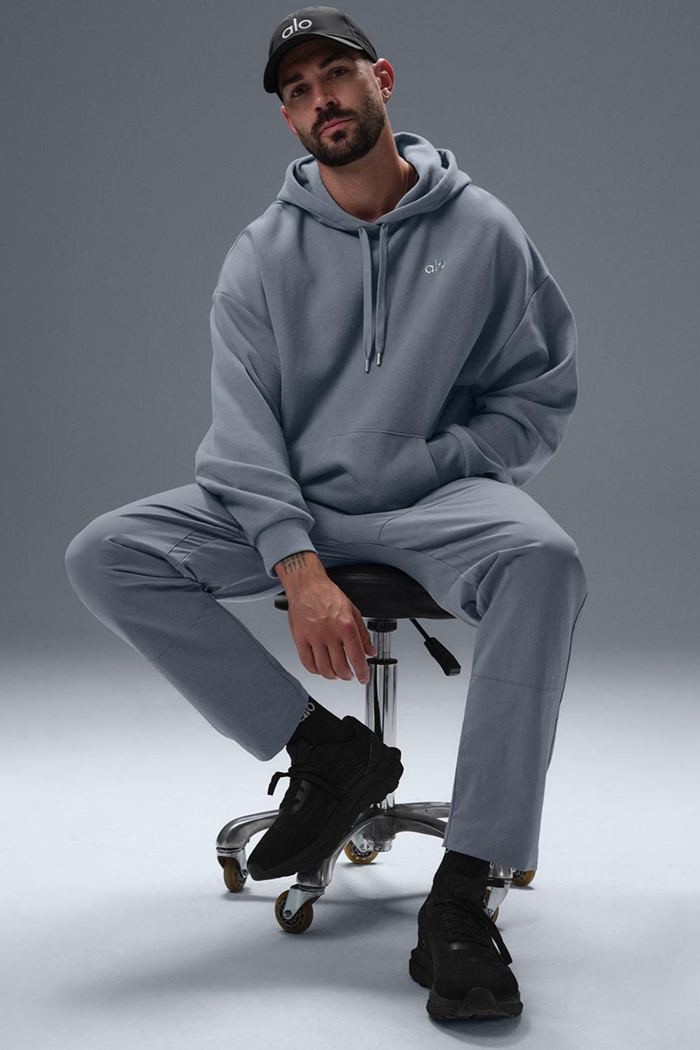 Steel Grey Men Alo Yoga Accolade Hoodie | Australia  38416-OYAZ