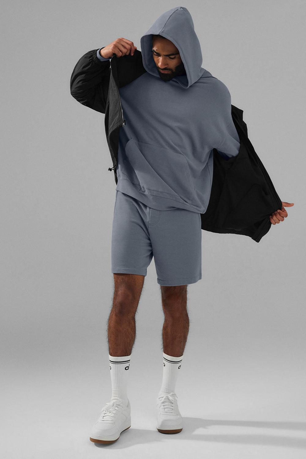 Steel Grey Men Alo Yoga Double Take Hoodie | Australia  48652-OBZX