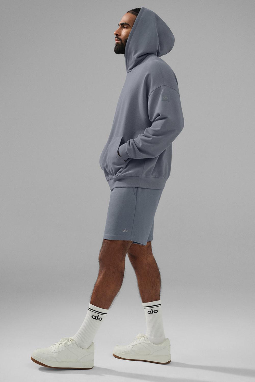 Steel Grey Men Alo Yoga Double Take Hoodie | Australia  48652-OBZX
