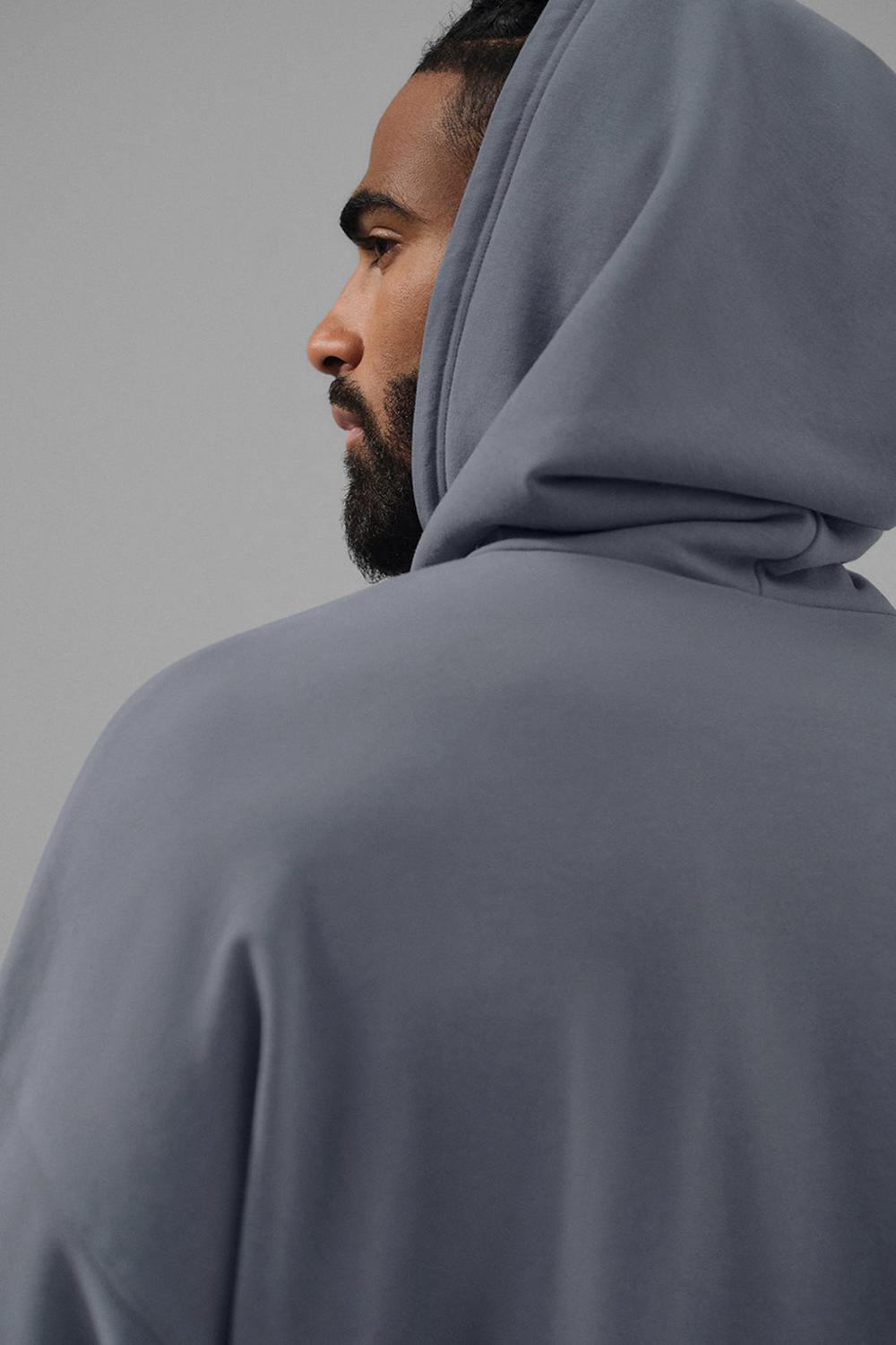 Steel Grey Men Alo Yoga Double Take Hoodie | Australia  48652-OBZX