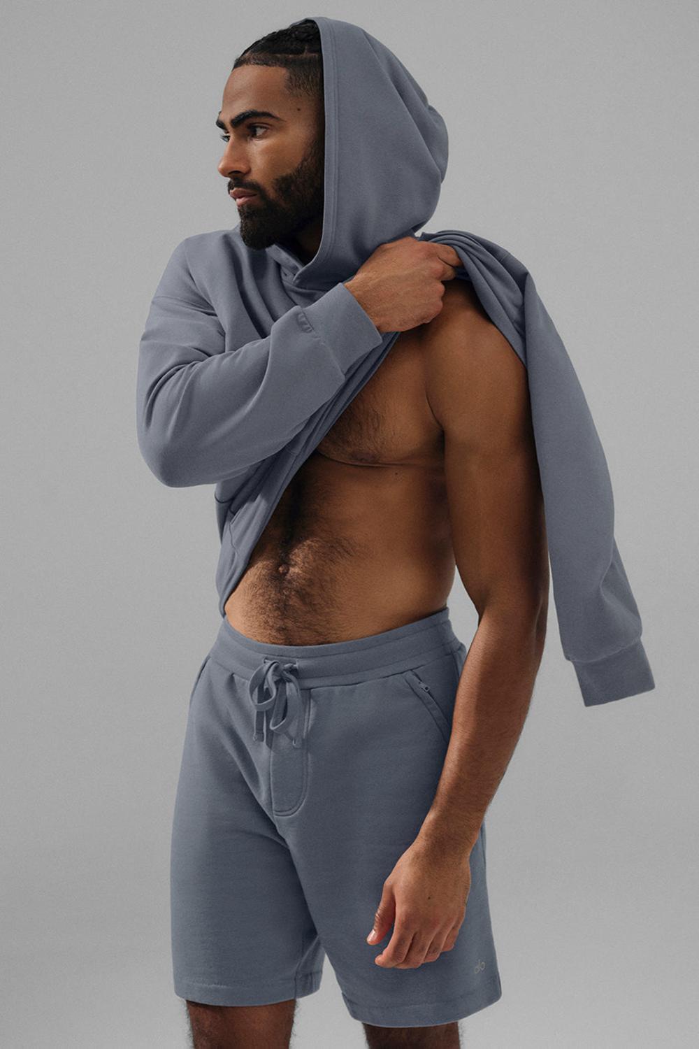 Steel Grey Men Alo Yoga Double Take Hoodie | Australia  48652-OBZX
