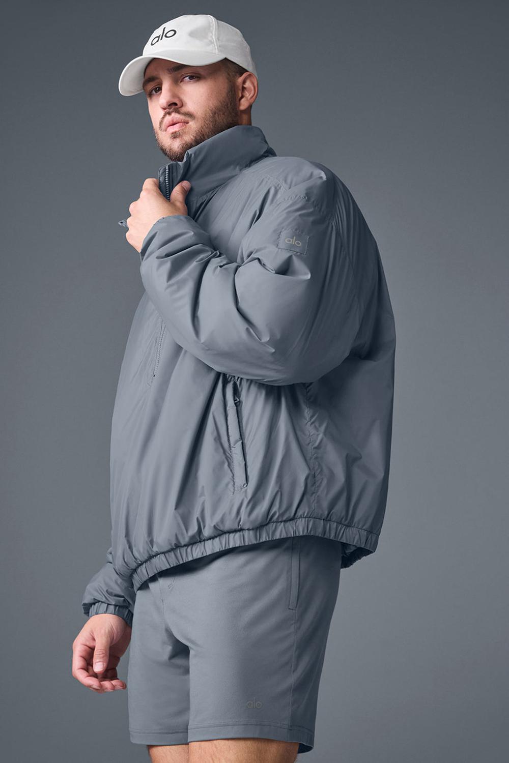 Steel Grey Men Alo Yoga Latitude Light Weight 1/2 Zip Jacket | Australia  02198-HDRE
