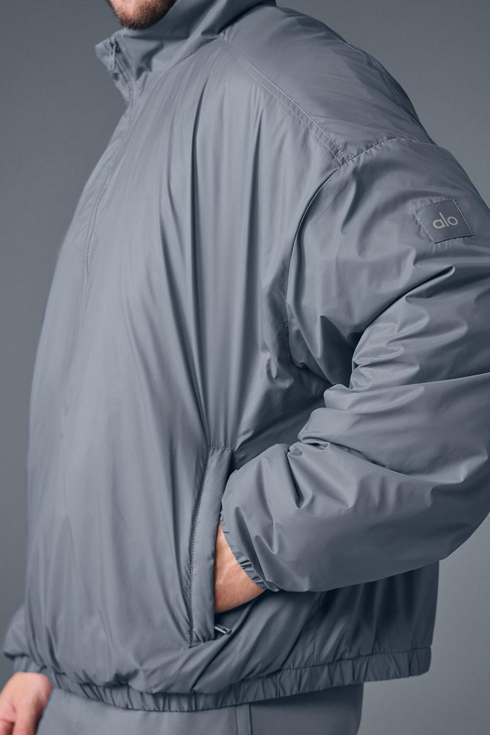 Steel Grey Men Alo Yoga Latitude Light Weight 1/2 Zip Jacket | Australia  02198-HDRE