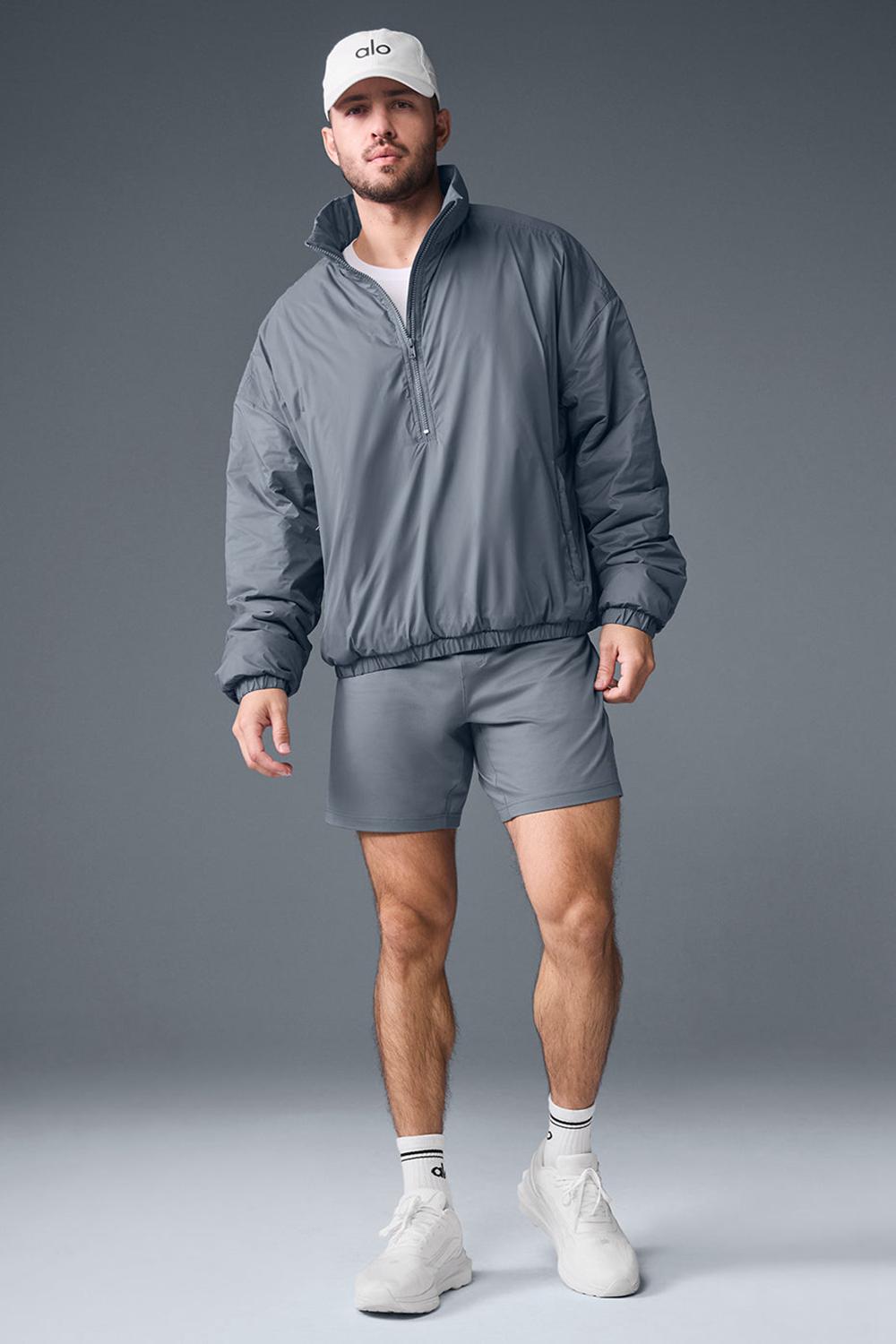 Steel Grey Men Alo Yoga Latitude Light Weight 1/2 Zip Jacket | Australia  02198-HDRE