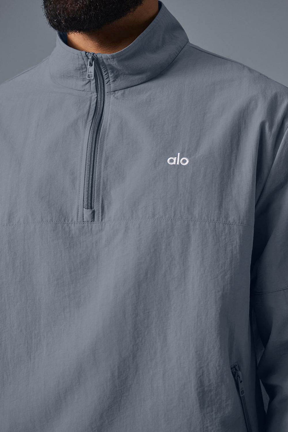 Steel Grey Men Alo Yoga Lightweight Takeaway Track Pullover | Australia  97453-ZXVB