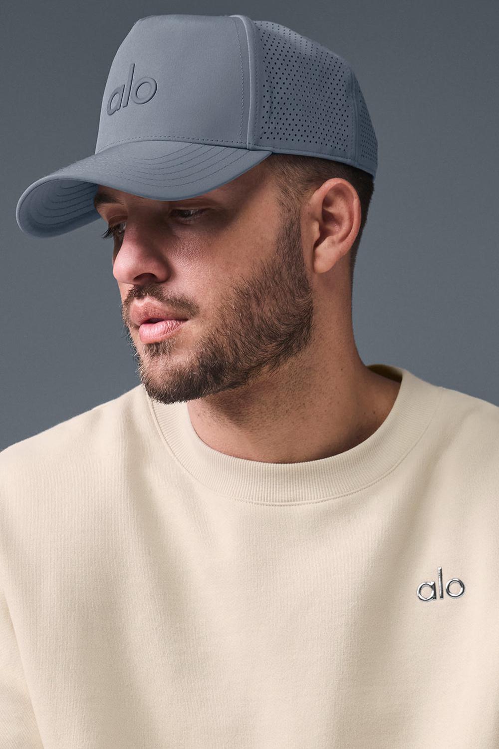 Steel Grey Men Alo Yoga Performance District Trucker Hat | Australia  65102-EQPB