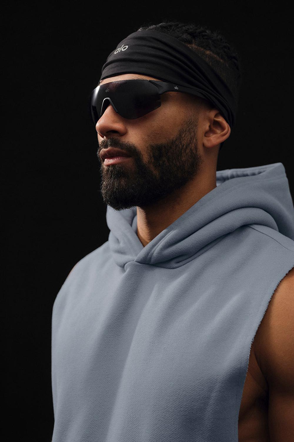 Steel Grey Men Alo Yoga Renown Sleeveless Hoodie | Australia  31506-MJLE
