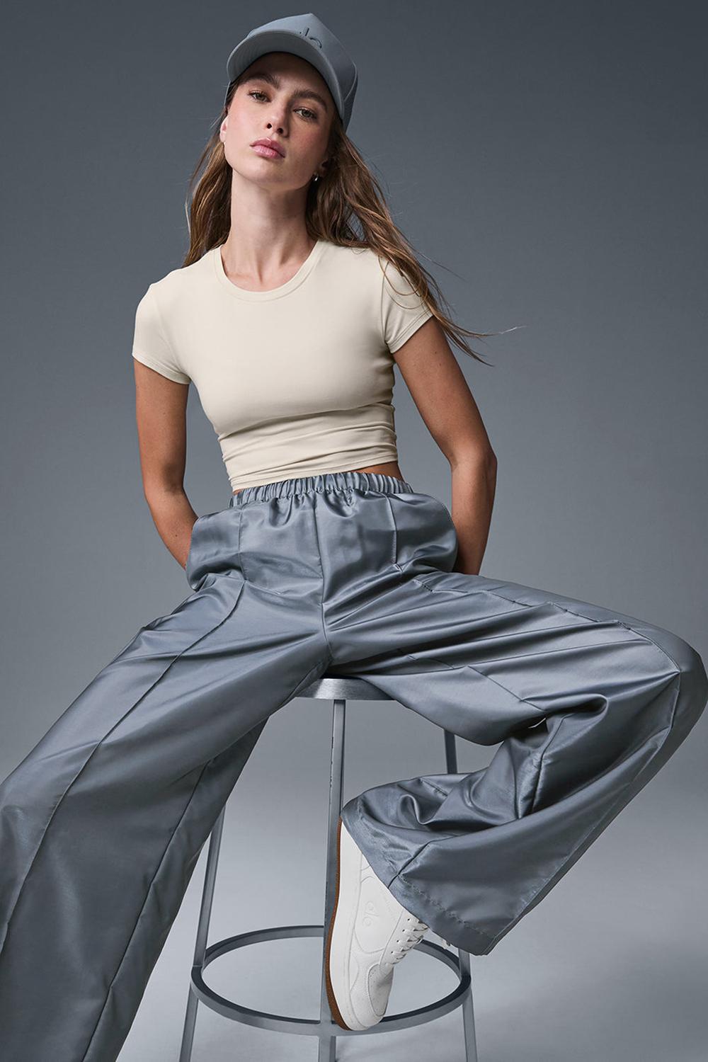 Steel Grey Women Alo Yoga Afterglow Wide Leg Track Hoodie | Australia  09275-EXQI