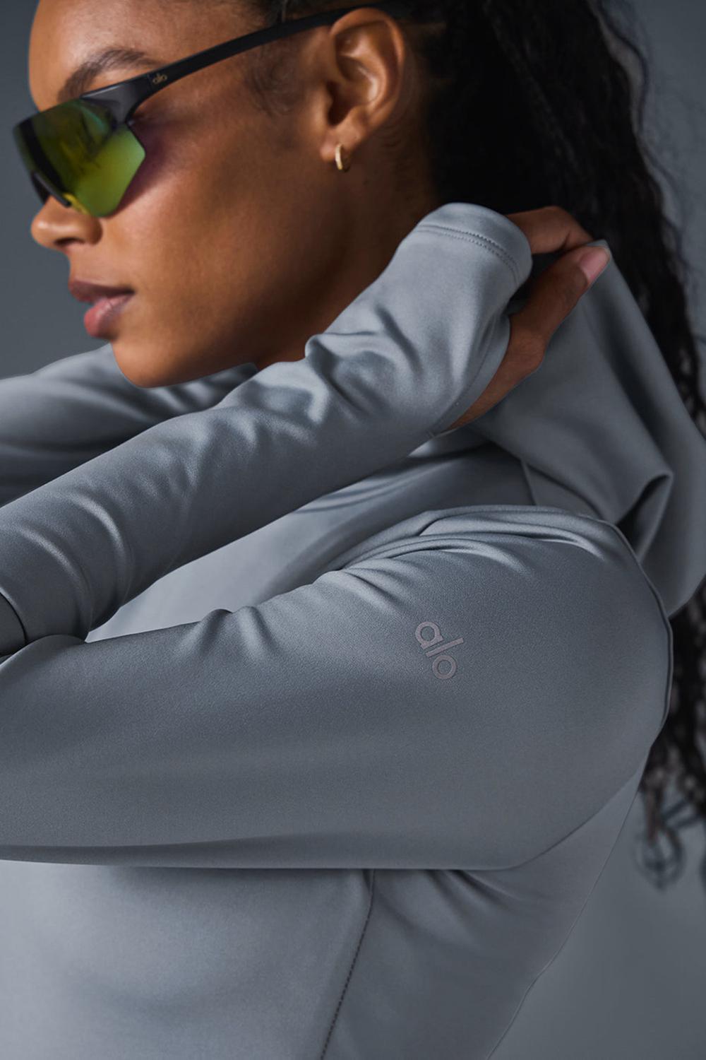 Steel Grey Women Alo Yoga Airlift Winter Warm Hooded Hoodie | Australia  54629-HADV