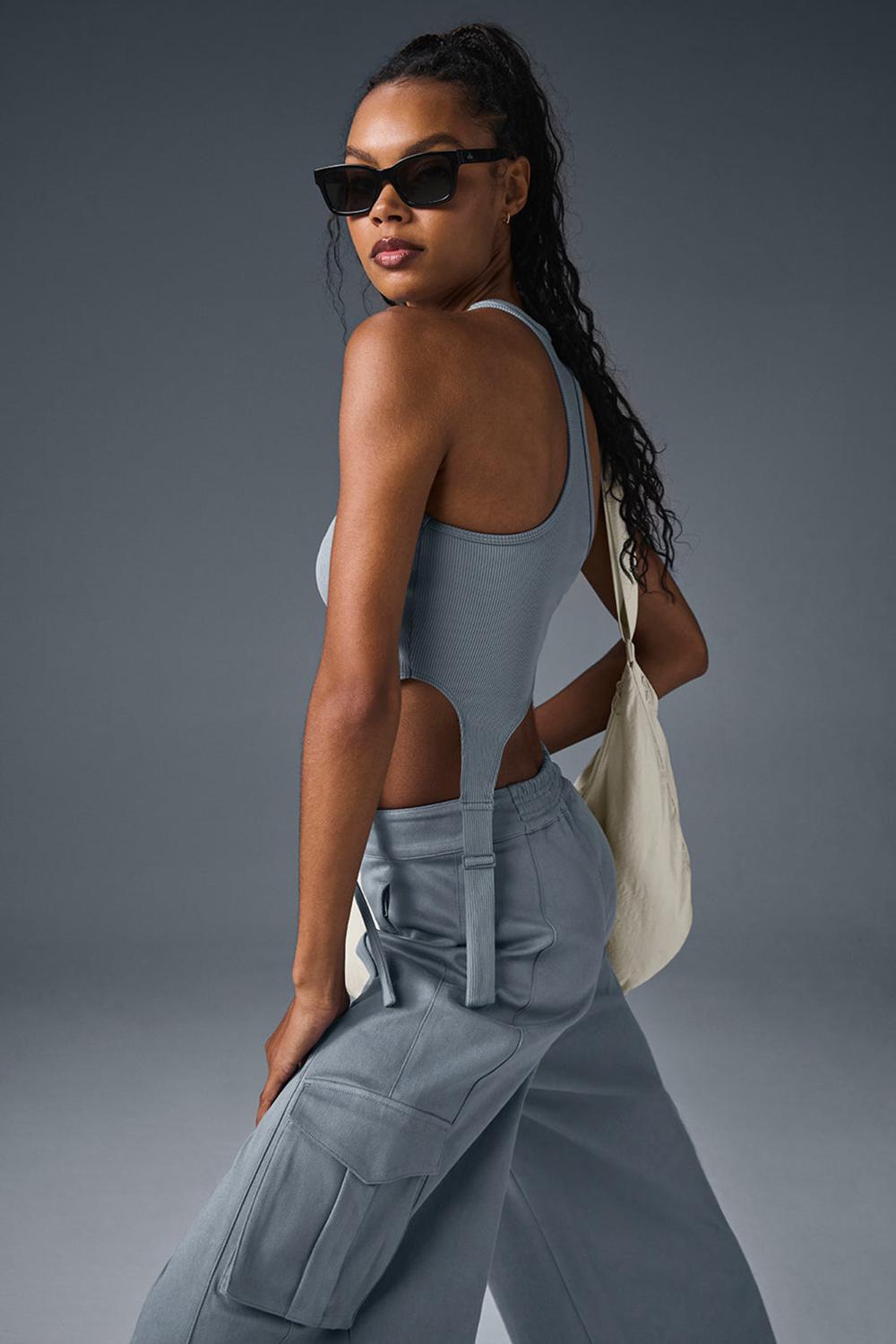 Steel Grey Women Alo Yoga Alosoft Ribbed Revelation Tank | Australia  12749-LFQN