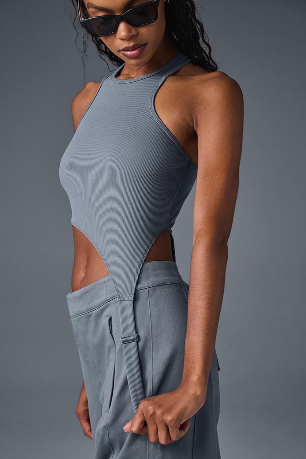 Steel Grey Women Alo Yoga Alosoft Ribbed Revelation Tank | Australia  12749-LFQN