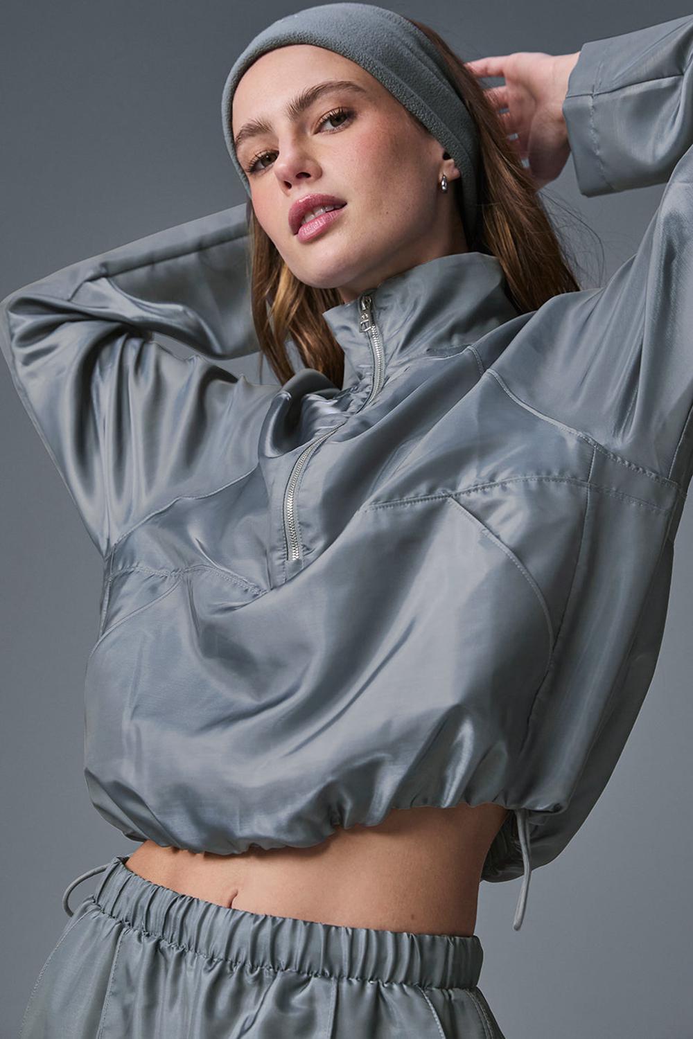 Steel Grey Women Alo Yoga Cropped Afterglow Pullover | Australia  76012-SVXY